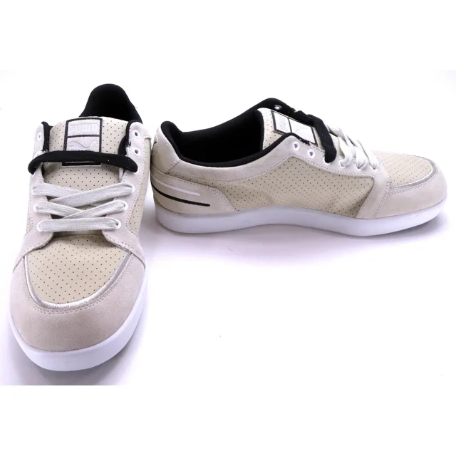 PU & MA Shoes Trip Double Lo Suede Perforated Oyster Gray Sneakers Size 9