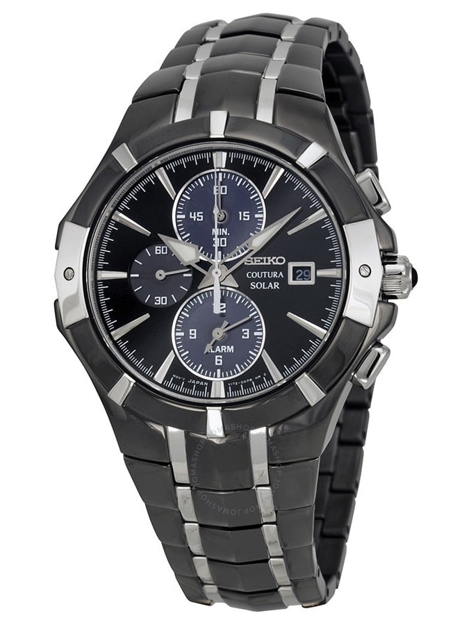 seiko silver dial 2 tone chrono coutura watch