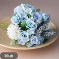 thumbnail image 4 of Worallymy Flor Artificial Decorativa para el Hogar Flor Falsa Banquete de Boda Ramo de Tela de Seda de Plástico Azul Worallymy JD735806775, 4 of 7