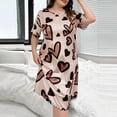 thumbnail image 4 of Sakmal Short Sleeve Womens Moo Moo Nightgown Heart Print Mumu Dress Casual Crew Neck Ladies Nightgown 2XL, 4 of 5