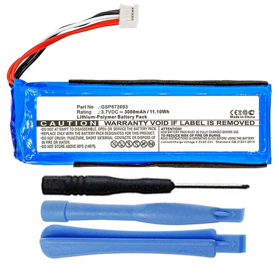 3000mAh GSP872693 Battery Replacement for JBL Flip 3 Splashproof Portable Bluetooth Speaker with Installation Tools