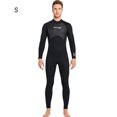 thumbnail image 2 of Eigraketly Traje de buceo de 3mm, Material de nailon, buena elasticidad, traje de baño de una pieza de estilo de manga larga, traje de neopreno con ribete Deportes acuáticos Hombres Negro S Eigraketly OD020682-01, 2 of 6