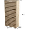 thumbnail image 2 of Homsee 3-Drawer Shoe Storage Cabinet with Louver Doors, 3-Tier Wood Shoe Rack Storage Organizer for Entryway, Brown (22.4”L x 9.4”W x 42.3”H), 2 of 14