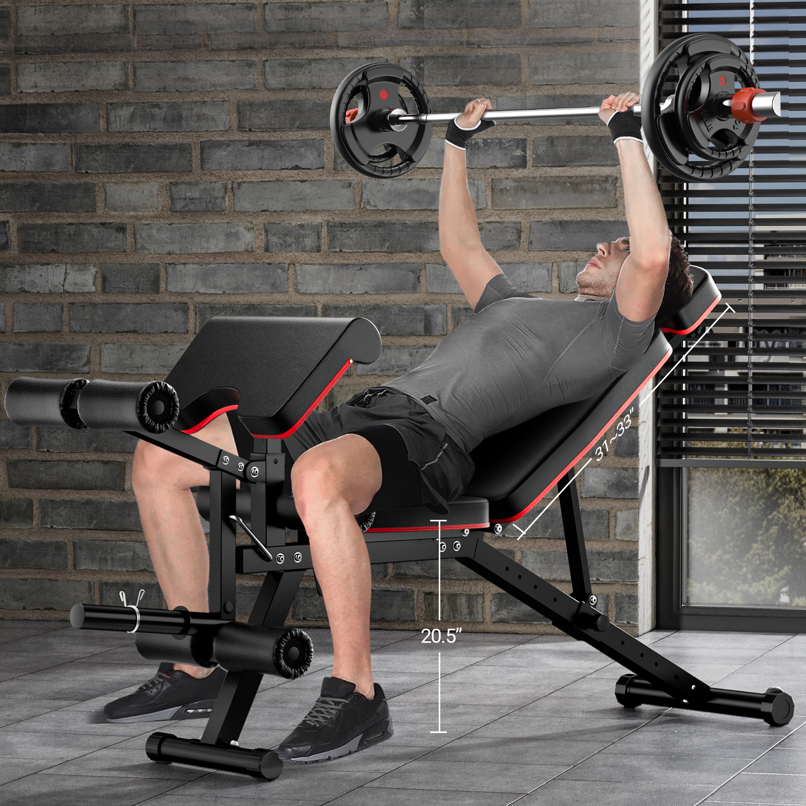 GIKPAL 10-Position Adjustable Olympic Weight Bench photo 3