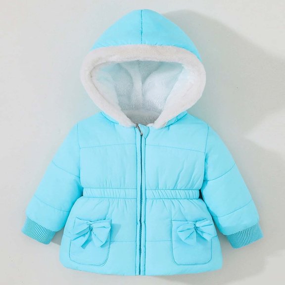 Toddler Winter Down Coat Cute Hooded Jackets with Pockets Lightweight Winter Coats Toddler Winter Coat 18-24 Months