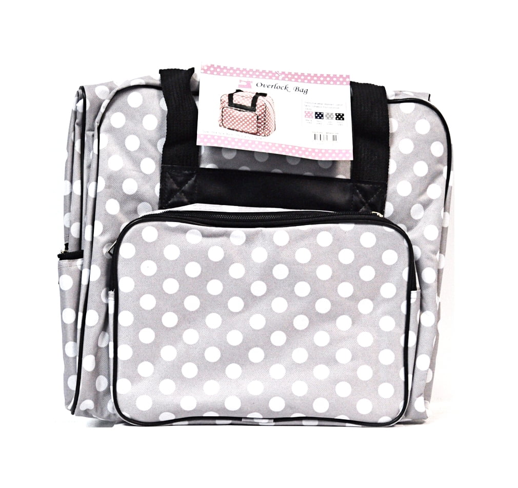 Hemline Dotty Serger Overlock Bag in Grey Polka Dot Hemline Dotty Serger Overlock Bag in Grey Polka Dot