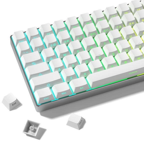 COSTOM 123 Keycaps, Side Print PBT Keycap 60 65 75 100 Percent, Shine Through Custom Key caps, Minimalist Style for MX Keyboard,White