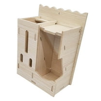 KMWGRE Wooden Hamster Maze Villa Habitat with Slide Seesaw Climbing Ladder Platform Chew Proof Hideout Toy for Gerbils Mice Small Animals D 17x17x2cm