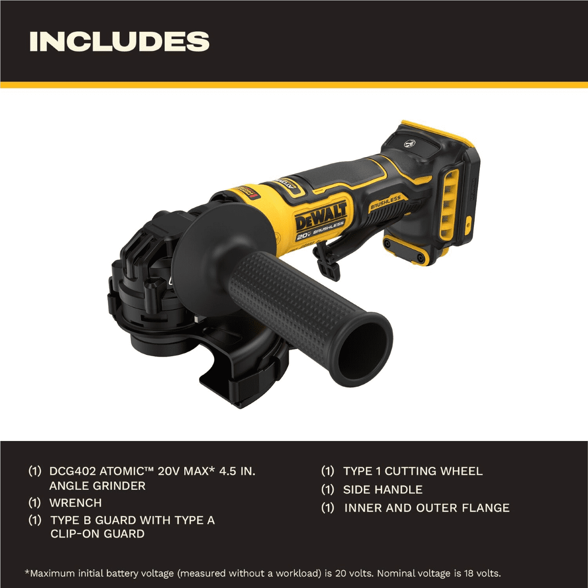 DeWalt 20V MAX* ATOMIC 4-1/2-in. Angle Grinder (Tool Only)