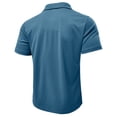 thumbnail image 5 of Yifymode Men's Classic Fit Short Sleeve Polo Shirt, Plaid Trim Collar Pocket Business Casual Top Light Blue M, 5 of 7