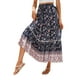 thumbnail image 1 of Lucakuins - Falda larga bohemia para mujer, elegante cintura elástica, floral, fluida, para verano, informal, diario Lucakuins moda, 1 of 5