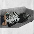 thumbnail image 6 of Tornado Soft Flannel Fleece Throw Blanket, Monochrome Twister Design with Stripes Weather Occurrence Themed Pictogram, Cozy Plush for Indoor and Outdoor Use, 50" x 60", Black and White, by Ambesonne, 6 of 6