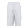thumbnail image 5 of Zanvin Mens Flat Front Athletic Cargo Shorts Clearance, Men Casual Solid Lace Up And Elastic Waist Closure Pocket Cargo Casual Shorts, Soft and Breathable, White, M, 5 of 7