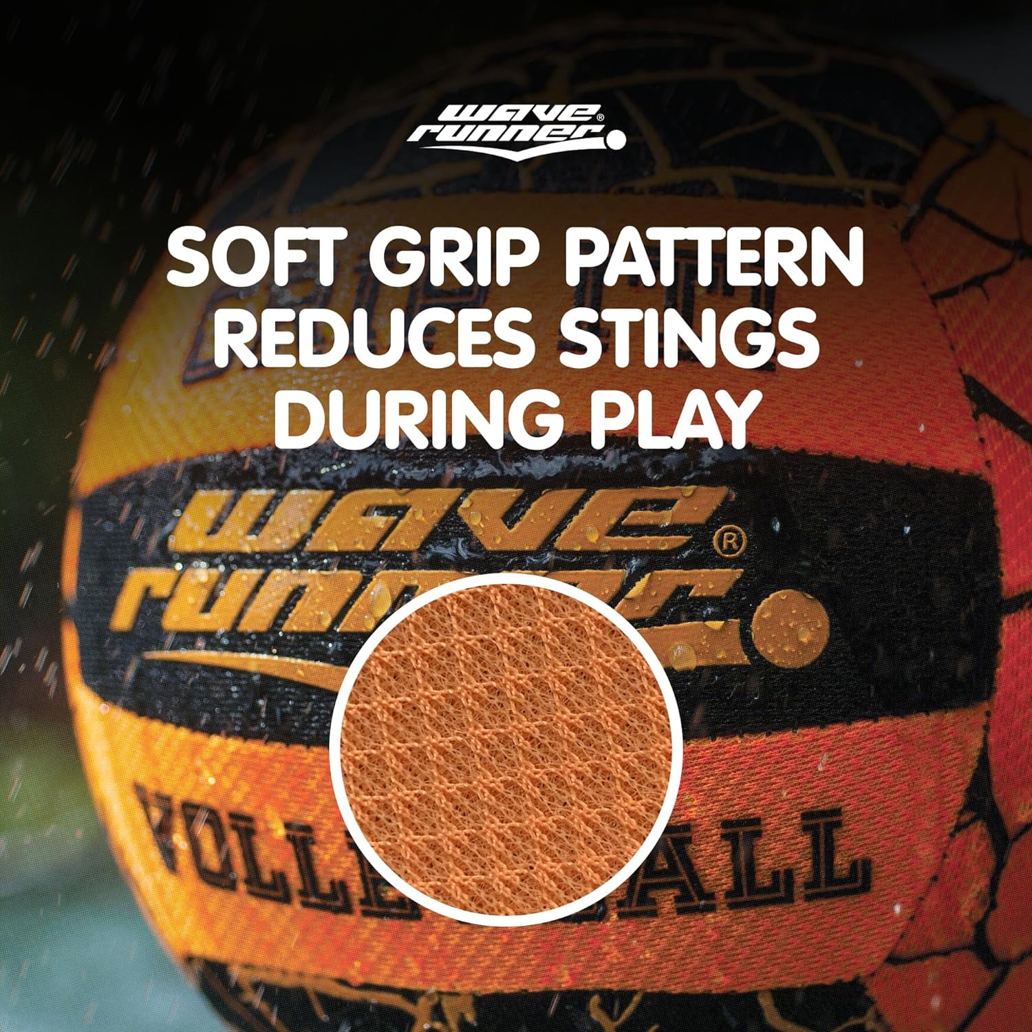 Wave Runner Grip It Volleyball- 8-Inch All Weather Volleyball With Sure-Grip Technology | Perfect Ball for Indoor & Outdoor Play!