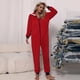 thumbnail image 1 of Pijama con estampado navideño para mujer, ropa de dormir cálida de manga larga con cremallera, ropa de dormir con capucha, trajes para el hogar, 1 of 4