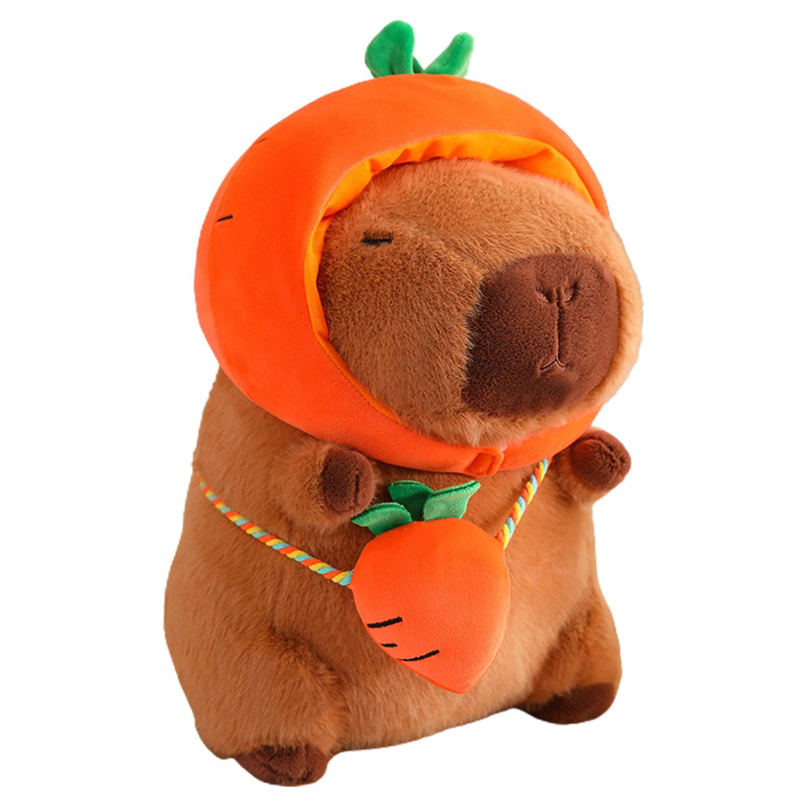 LeeQinersw Capybara Plush Toy Kids Room Decor Collectible Comfortable Cute Capybara Stuffed carrot 40cm