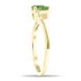 thumbnail image 2 of SZUL Women's Pear Shaped Green Amethyst and Diamond Wave Ring in 10K Yellow Gold, 2 of 5