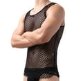 thumbnail image 4 of VBTAPA Mens Mesh Fishnet Tank Tops Fitted Sleeveless Night Club Style Muscle Top Summer Workout Beach Shirts Todays Daily Sales Black M, 4 of 5