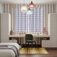 thumbnail image 5 of Purple Kitchen Curtains 63 Inch Length, Grid Checkered Plaid Gingham Lattice Trellis Grommet Top Bedroom Living Room Curtains, Light Filtering Cafe Curtain Drapes 2 Panels Set 84''x63'', 5 of 9