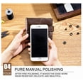 thumbnail image 3 of BULLCAPTAIN Retro Casual Soft Wallet for Men - First Layer Waxed Cowhide Short Horizontal Design with 10 Card Slots, 2 Hidden Zipper Pockets, Zipper & Hidden Button Closure, 11.5x10x2.5cm, 100g,, 3 of 6