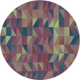 thumbnail image 1 of Ahgly Company Machine Washable Indoor Square Transitional Velvet Maroon Purple Area Rugs, 3' Square, 1 of 7