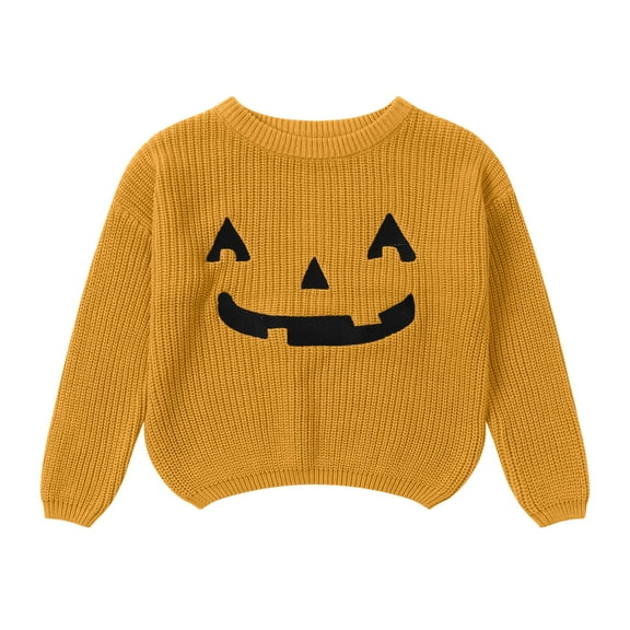 Gibobby Toddler Baby Girl Boy Knit Sweater Round Neck Long Sleeve Pullover Sweatshirt Fall Winter Clothes,Yellow,3-6 Months