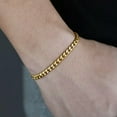 thumbnail image 3 of Mens Womens 3/5/7/9/11mm Curb Cuban Chain Bracelet Gold Plated Stainless Steel, 3 of 5