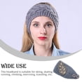 thumbnail image 2 of Crochet Headbands Winter Leaves Pattern with Rhinestones Elastic Head Protector Wide Warm Chunky Hair Accessories for Girls Dark Gray, 2 of 7