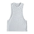 thumbnail image 2 of Mens Workout Tank Tops Cotton Cut Off Sleeveless Muscle Shirts Gym Athletic Running T Shirt Summer Clothes White, Size L, 2 of 4
