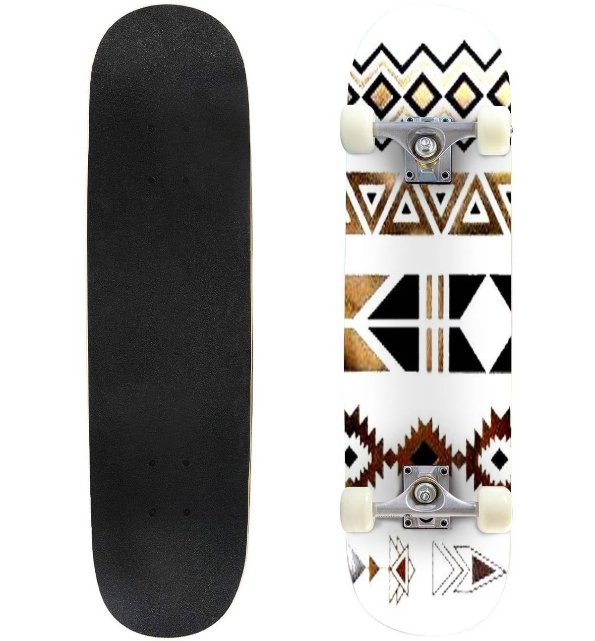 Assimilate Indica drivende Tribal Aztec Gold and Black Design Outdoor Skateboard Longboards 31"x8" Pro  Complete Skate Board Cruiser - Walmart.com