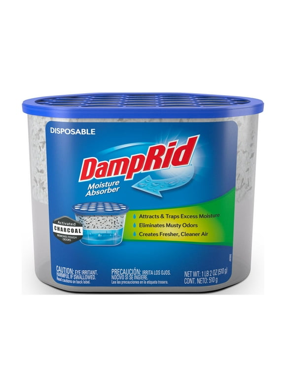 DampRid Fragrance Free Disposable Moisture Absorber for Boats and RVs with Activated Charcoal  18 oz.; Odor Absorber & Remover