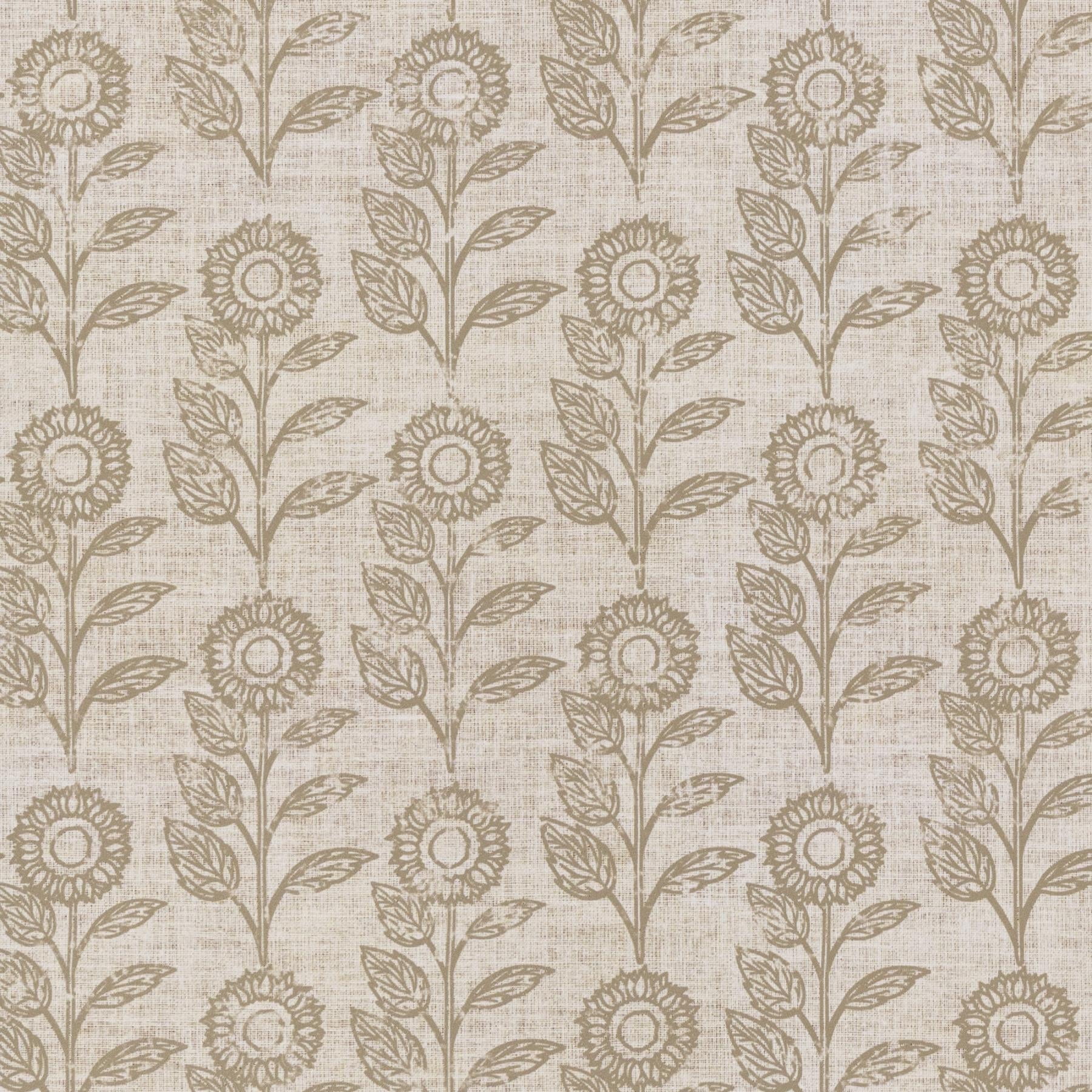 Abyssaly Wallpaper, 17.3" x 118" Linen-colored Sunflower Peel and Stick Wallpaper, Self-Adhesive Removable Contact Paper