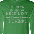 thumbnail image 4 of Inktastic Ugly Sweaters I'm on the Nice List (I Think) Long Sleeve T-Shirt, 4 of 5