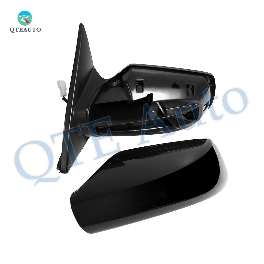 Left Driver Side Power Non-Folding W/Cover View Mirror Chrome/Flat Black Smooth For 2007-2012 Nissan Altima