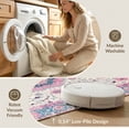 thumbnail image 5 of ODIKA 3'x5' Oushak Floral Lattice With Distressed Medallion And Vintage Boho Accents Washable Accent Rug None for Bedside, Nursery Room, Pet Friendly & Non-Shedding, 5 of 7