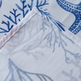 thumbnail image 5 of Dainty Home Blue Seaside Coastal Fabric Shower Curtain with 12 Metal Rollerball Hooks – 3D Textured Design, Water-Repellent, Machine-Washable Bathroom Curtain, 70" x 72", 5 of 6