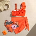 thumbnail image 6 of Kiijoy Girls 3 Piece Swimsuit Ruffle Bikini Set Cover Up Skirt Bathing Suit, Sizes 5-12, 6 of 6
