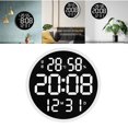 thumbnail image 4 of Reloj de pared gran digitales remotos Reloj de visualización de temperatura de cronometraje Gloria Reloj de pared digital, 4 of 9