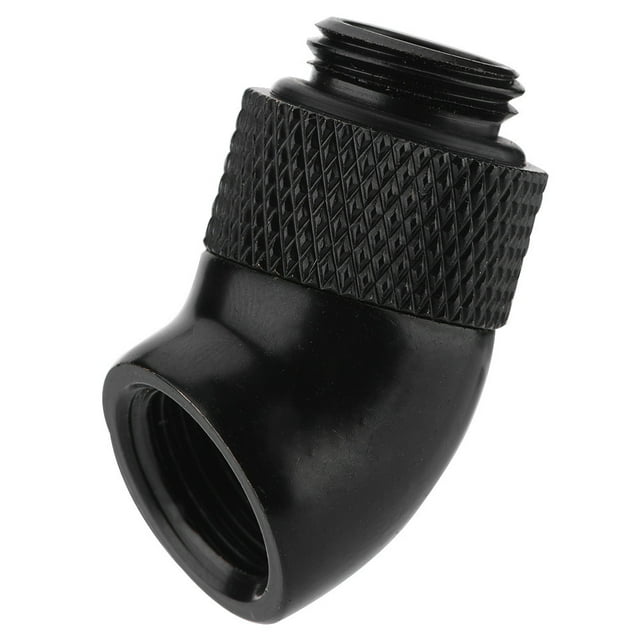 TOPINCN G1/4 Thread 45 Degree Bend Angle Rotary Fitting Adapter for CPU Water Cooling Black, Rotary Fitting, Thread Rotary Adapter