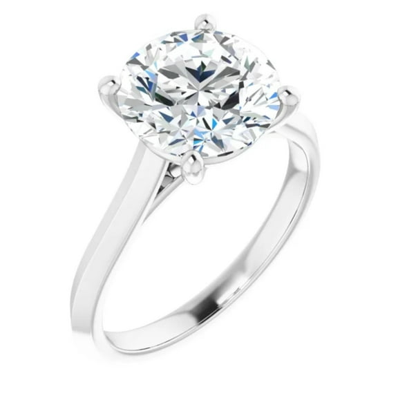 Maëlle 3 Carat Round Moissanite Engagement Ring Solitaire Design