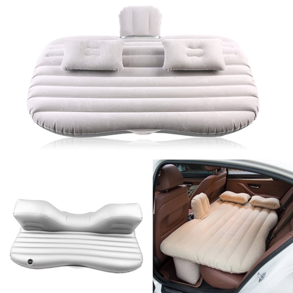 Car Inflatable Bed Back Seat Mattress Airbed for Rest Sleep Travel Camping Silver Gray