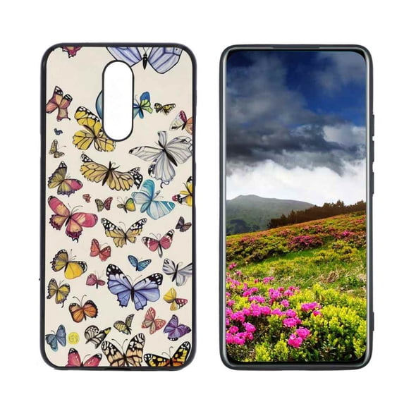 Compatible with LG K12 Plus Phone Case, Butterfly 82 Case Men Women, Flexible Silicone Shockproof Case for LG K12 Plus