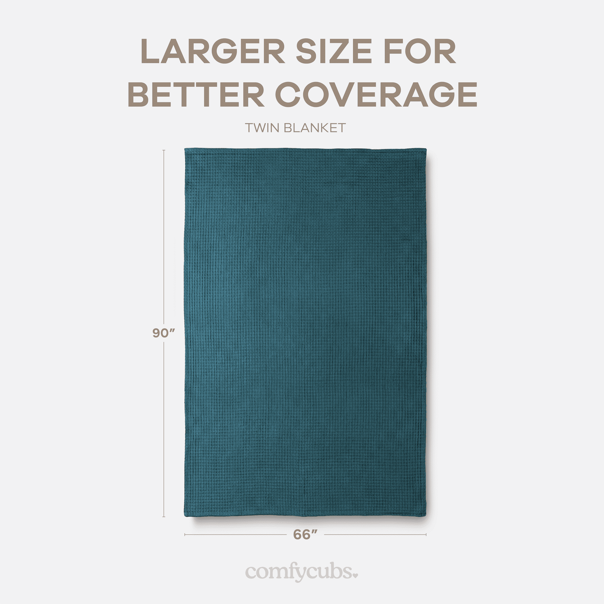 Comfy Cubs 100% Cotton Waffle Weave Blanket - Soft Lightweight Blankets (Neptune, 90" X 66")