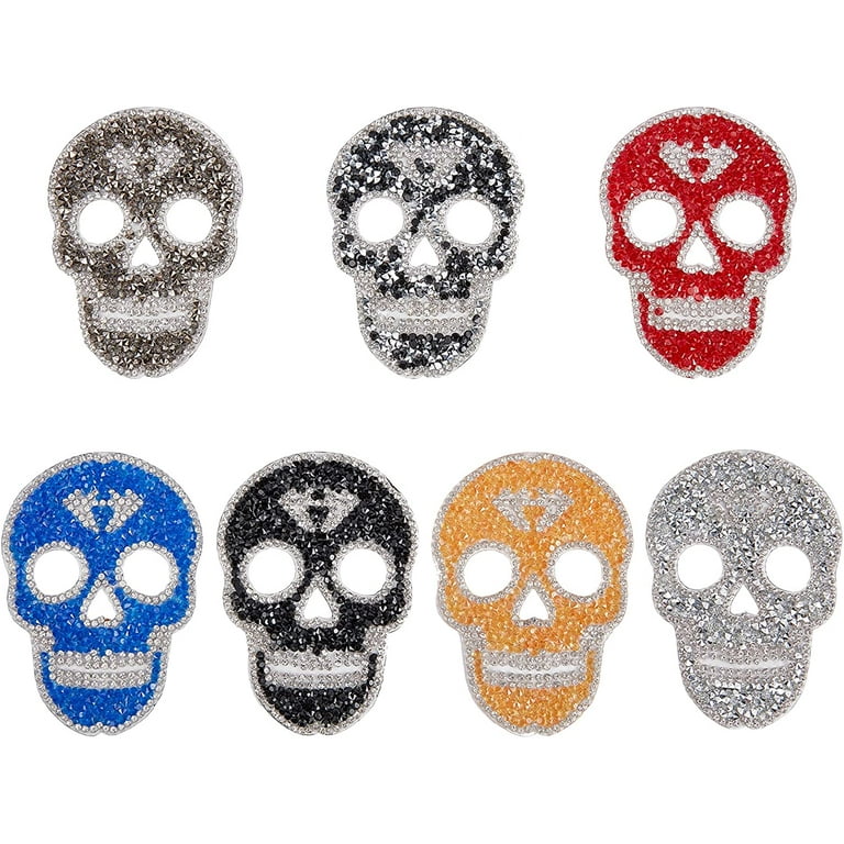 SUPERFINDINGS 4-Pack Crystal Rhinestone Flower Patches - 50mm, 4 Colors, Sew-On For Clothing, Bags, DIY