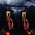thumbnail image 4 of BadPiggies 2 Pack 40" Halloween Windsock Flags, Pumpkin Ghost Witch Hanging Windsock Halloween Party Outdoor Decoration for Front Yard Patio Lawn Garden, 4 of 8