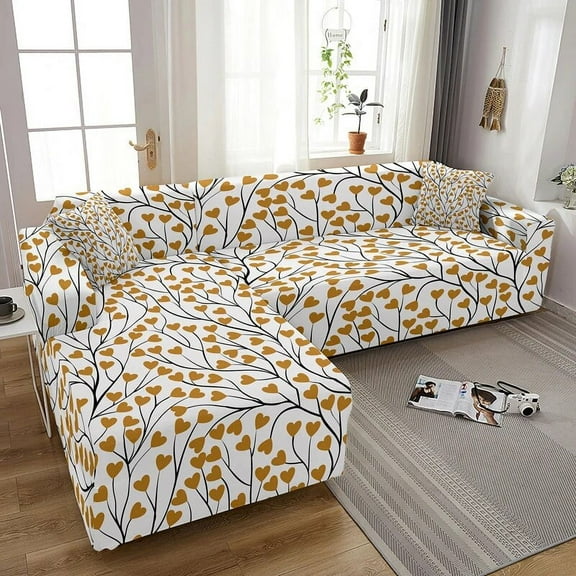Simple Floral Design Sofa Covers For Living Room r Sectional 1/2/3/4 Seaters Couch Cover Washable Elastic L Shape Slipcover