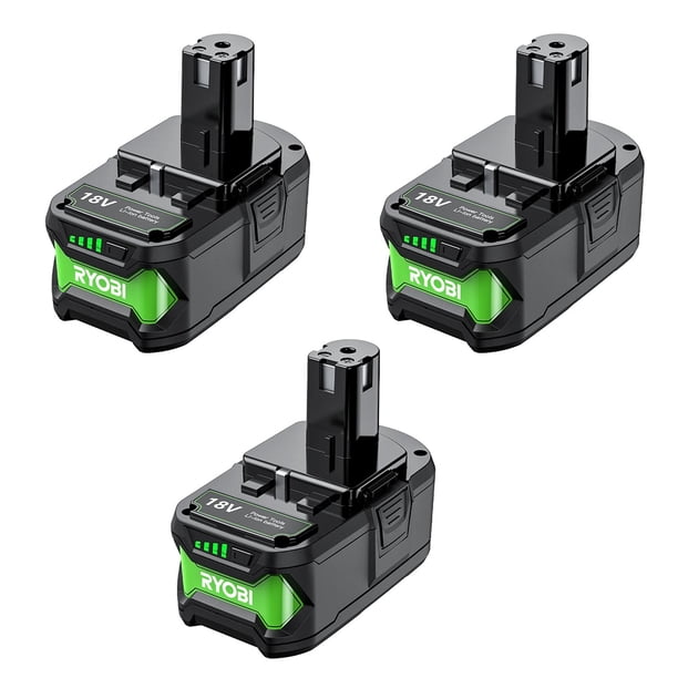 3 Pzas 18V 6.0Ah Batería Recargable de Iones de Litio, Herramienta Eléctrica Inalámbrica Ryobi ONE+ BPL1820 P108 P109 P106