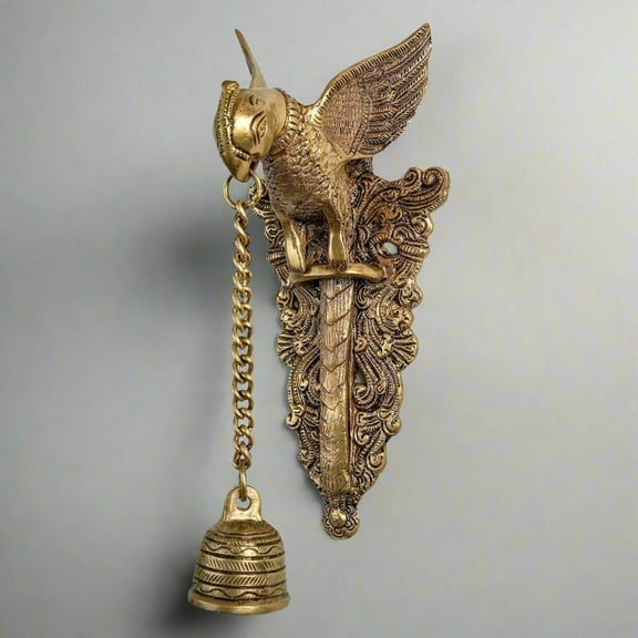brass made flying garuda wall piece for home décor