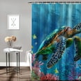 thumbnail image 2 of Orinice  Sea Turtle Shower Curtain-  Cute Ocean Turtles Bathroom Decor with 12 Hooks -Sea Turtle Animal Curtains - Modern Home Bedroom Decor &amp; Festival Gifts Teen Adult 60x72, 2 of 7