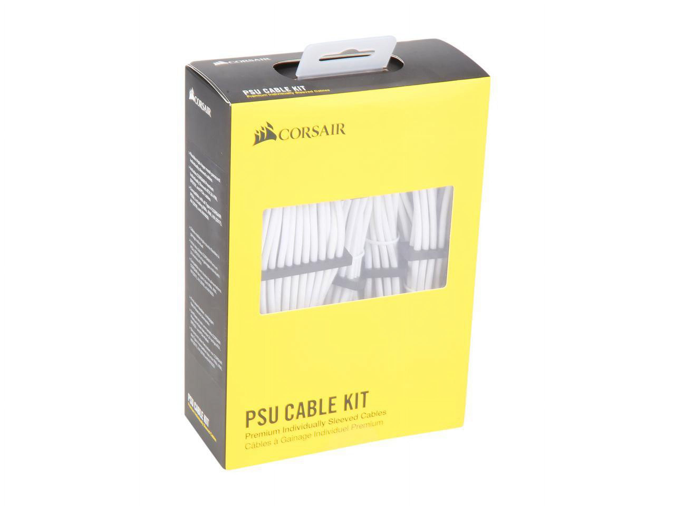 Gen Type 4 Cables Premium CP-8920217 - PSU Starter Sleeved Individually 4 Corsair Kit White
